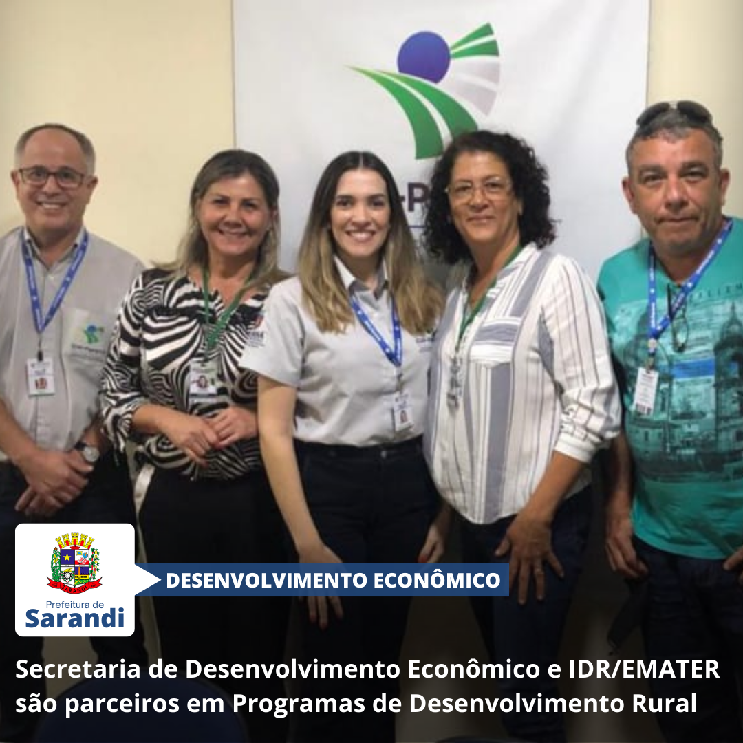 Secretaria de Desenvolvimento Econômico e IDR/EMATER são parceiros em Programas de Desenvolvimento Rural